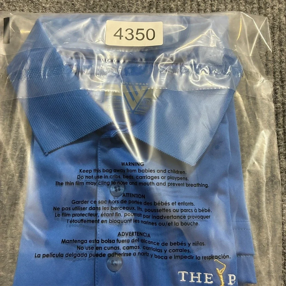 Levelwear The Players Mens Polo Shirt Size M Blue Modern Fit Short Sleeve‎